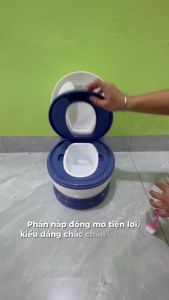Bồn Cầu Trẻ Em Con Gấu QANAHOMES Bô Vệ Sinh Cho Bé Có Tựa Lưng Dễ Ngồi Dễ Sử Dụng