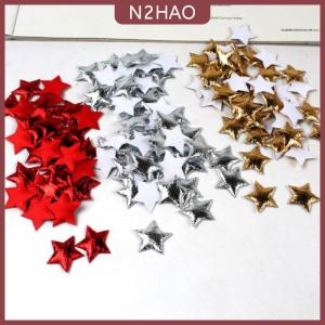 N2HAO 100pcs vàng bạc sao cho Christmas Đảng trang trí nội thất bọt vải Sao DIY sổ lưu niệm thẻ đồ trang trí embellishments phụ kiện