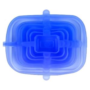 6 Piece Efficient Silicone Square Lids For Storage Dishwasher Safe Safe Kitchen Storage Silicone Covers