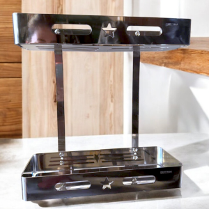 Kệ chữ nhật 2 tầng kệ nhà tắm inox 304 cao cấp bền đẹp chắc chắnkhông hoen gỉ Lắp đặt đơn giản tiết kiệm không gian