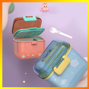 Baby Kids 360ml Portable Powder Scraping Storage With Spoon Fork (ReadyStock)