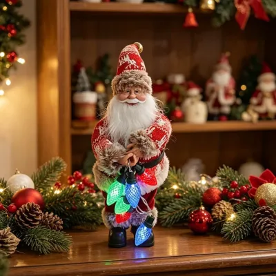 3PCS Christmas Decorative Standing Doll Set Santa Claus Snowman & Reindeer Figurines 2027 Christmas Atmosphere Ornaments Home New Year Holiday Decor & Xmas Gift Decorations