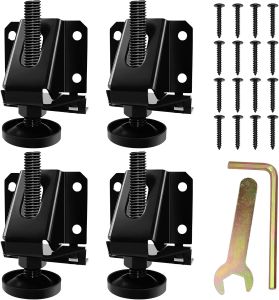LOSCHEN 4 PCS Heavy Duty Adjustable Leveling Feet for FurnitureHexagon Nuts Lock Furniture Legs Levelersfor Table Cabinets WorkbenchShelving Units and More