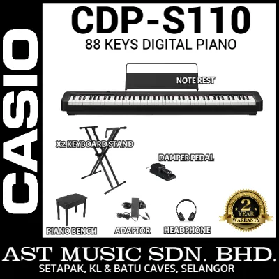 Casio CDP-S110 88 Keys Portable Set Package A - Black ( CDPS110 / Cdp-s110 )