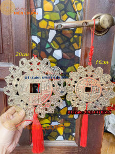 Đồng Tiền Vòng Dơi Ngũ Phúc Lâm Môn Đường Kính 16 Và 20cm Màu Vàng Phong Thủy