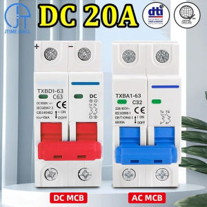 2P 20A DC MCB 1000V Solar Mini Circuit Breaker Battery Switch DC MCB for Photovoltaic PV System