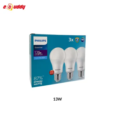 PHILIPS Multipack LED Essential Bulb 9W 11W 13W Daylight 6500K ( 3 pcs )
