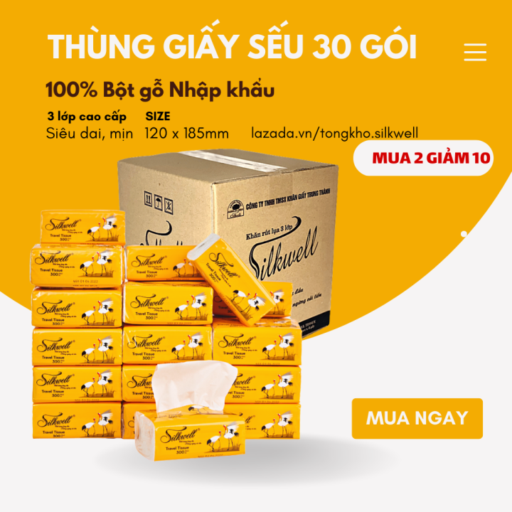 Giấy Ăn Gấu Trúc Thùng 30 Gói Silkwell, Giấy Gấu Trúc Siêu Dai Không ...