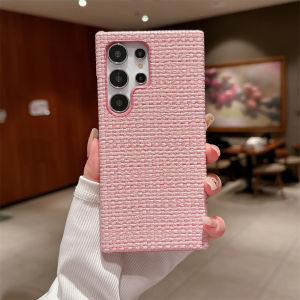 Luxury Cloth Plush Plain Fabric Phone Cases for Samsung S24 Ultra Galaxy S23 Ultra S22 S24 Plus Canvas Soft Shockproof Cover