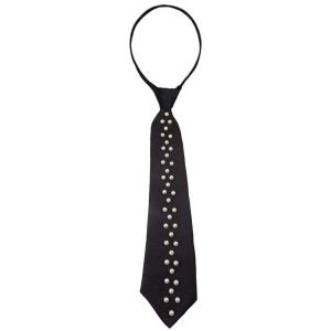 DGFDF Korean Style Pearls Tie Black Tassels Hand-beaded Long Necktie Temperament Academic Style Decoration Shirt Tie Women