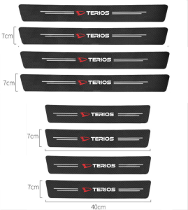 9pcs Sticker karbon anti gores mobil daihatsu terios stiker carbon 3d pengaman pijakan pintu bagasi mobil all new terios