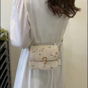 Thời trang túi đan mùa hè ren hoa Túi yên Ngựa Túi Đeo Chéo Túi Đeo Vai Túi đựng tài liệu quà tặng cho ngày sinh nhật hẹn hò