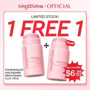 [Buy 1 Free 1] Glad2Glow Pomegranate Niacinamide Brightening Clay Stick 25g Face Mask Skincare Facial Clay Mask Whitening Beauty