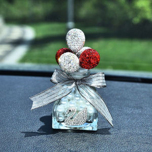 Lọ Đựng Tinh Dầu Thơm Đặt Trang Trí Taplo Xe Hơi Đính Đá Bình Bóng Bay Thiên Nga