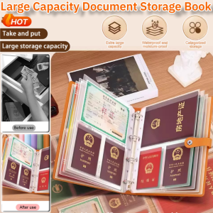Large Capacity Document Storage Book Portable Certificate Storage Book Bank Deposit Slip Holder