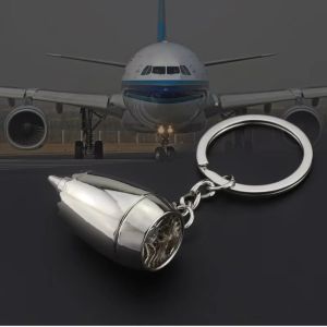 GHRDU Túi trang trí Móc khóa động cơ máy bay dây chuyền điện thoại Hợp kim kẽm Móc khóa hình động cơ máy bay Sáng tạo Kim loại Động cơ phản lực mini Học viện Hàng không