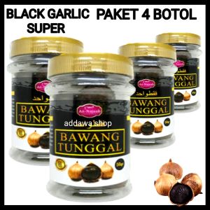 [ PAKET 4 BOTOL ] Bawang Hitam Tunggal Black Garlic Bawang lanang 200 gr Addawa Shop