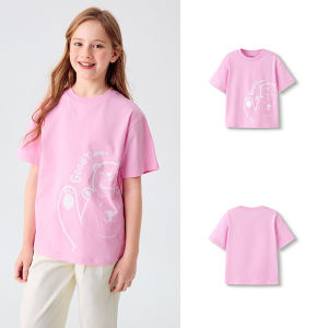 Balabala tay ngắn trẻ em T-Shirt cậu bé cô gái hàng đầu bé trẻ em 2025 quickdry mùa hè cha-con phù hợp với