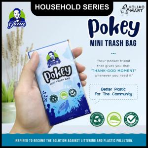 Glean Pokey Pocket Size 可分解迷你垃圾袋 Leakproof Oxo-Biodegradable Multicolor Mini Small Cute Trash Plastic Garbage Bag Beg Outdoor Rubbish Car Cat Dog Poop Bags Pet Waste Baby Diaper Traveling Desktop Household Diaper Sampah with Tie String -HoliaoMart