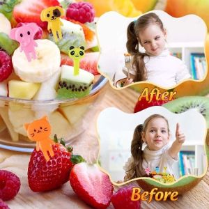 Animal Fruit Forks/Cartoon Children/Bento Picks/Mini Creative Dim Sum Set/Fruit Cake Fork/Plastic Party Picks 12-Pack