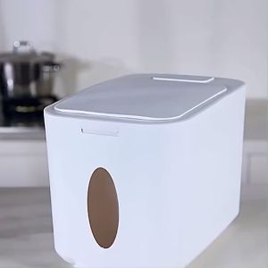 ANKOU 10KG Nano Bucket InsectProof MoistureProof Sealed Rice Cylinder Grain Home Storage Rice