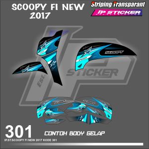 SCOOPY FI NEW 2017 (COD) STIKER STRIPING MOTOR HONDA SCOOPY FI NEW HOLOGRAM DAN TRANSPARAN