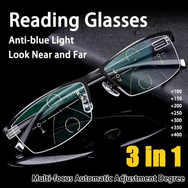 FG 3 IN 1 New Bifocal Reading Glasses for Men Adjustable Vision ...