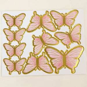 10pcs/Set Butterfly Paper Bouquet Birthday Cake Card Decoration  Decorative Sticker Butterfly Cake Topper