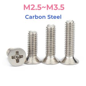 Nickel Plated Carbon Steel Cross Flat Countersunk Head M2.5 M3 M3.5 Phillips Screws Bolts