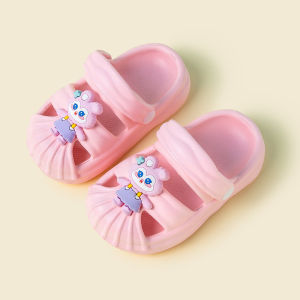 Dép Cho Bé Nhựa EVA Sticker 3D Thỏ Gấu Bốn Màu Dép Sục Cross Bé Trai Bé Gái Mõm Sò Đế Chống Trơn