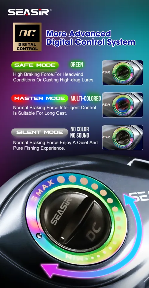 Seasir Rexcast Dc Baitcasting Fishing Reel 3 Digital Control Modes