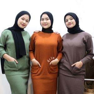 Ami Collection - BISA COD! / Setelan Rajut Wanita 2IN1 / Setelan Wanita / Set Rajut / Setelan Baju Rajut & Rok / Set Rok & Pocky / Setelan Viral /