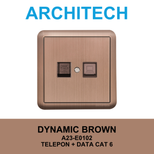 ARCHITECH SAKLAR - STOP KONTAK ALL VARIAN TIPE A23 DYNAMIC BRUSHED BROWN/SAKLAR ARCHITECH BROWN  gabungan