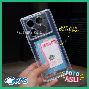 Softcase For INFINIX Note 40 Pro 5G 4G Card Slot Kartu Casing Silicon Bening Clear Dompet