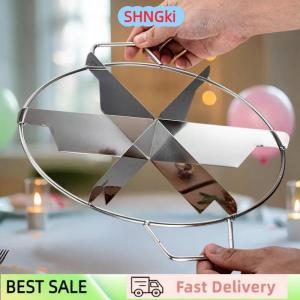 SHNGki Cake Cutter Slicer Stainless Steel Pastry Portion Marker Pizza Pie Divider Even 4-10 Slices Cake Portioner Baking Tools Kitchen