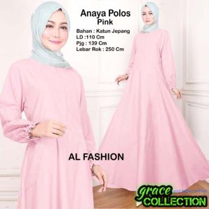 GRAC3COLL Dress Naya Polos Gamis Maxi Dress Home Dress Model Terkini J1-22