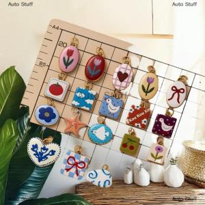 [COD] Auto Stuff จี้ห้อยคอรูปดาวและดอกไม้ทำจากสแตนเลสแฟชั่นอุปกรณ์ DIY สำหรับทำเครื่องประดับสร้อยคอต่างหูห้อยเครื่องประดับ