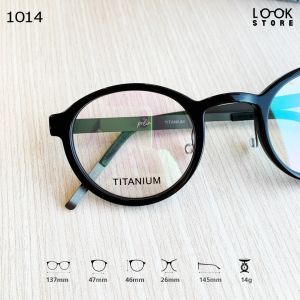 กรอบแว่นสายตา รุ่น 1014 เนื้อไทเทเนียม เบาทน ไร้สกรู ทรงสวยหรู