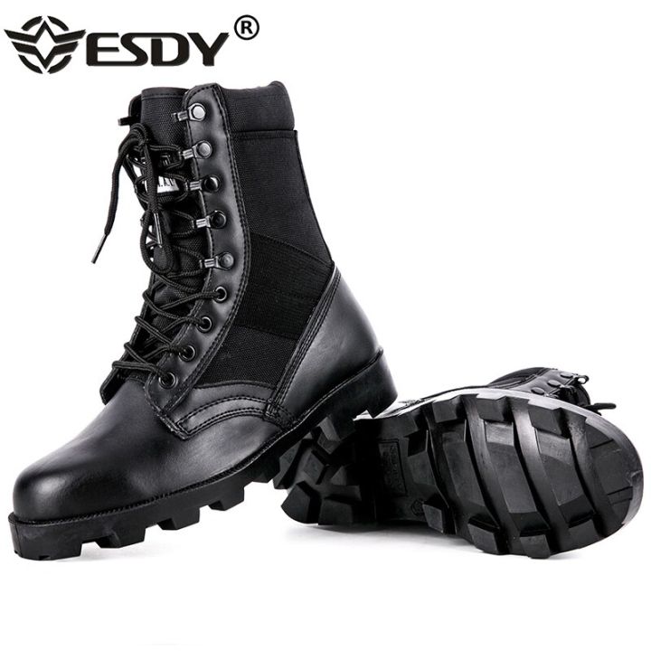 US Ankle Boots Men Outdoor Genuine Leather Panama Soles Tactical Combat Boots Army Hunting Work Boot Man Hiking Shoe 47