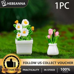 hebeanna 1PC Simulation Potted Plants New Dollhouse Miniature Mini Flowerpot Potted For Green Plant In Pot Doll House Furniture Home Decor
