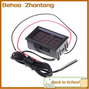 Behoo Nhiệt kế kỹ thuật số DC12V Màu Đỏ Mới với đầu dò nhiệt độ-50 110 ° C Máy dò nhiệt độ LED