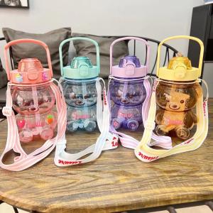 V033 Botol Minum Anak Teddy Bear Botol Motif Beruang Botol Gemoy Transparant Viral
