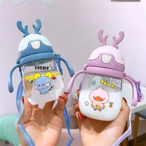 Botol Minum Anak Botol Minum Gagang Ada Tanduk Kapasitas 250ml Anti Tumpah BPA FREE (6767)