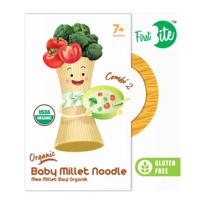 First Bite Organic Baby Rice Noodle (Gluten Free) - Combi 2 (Broccoli Tomato)