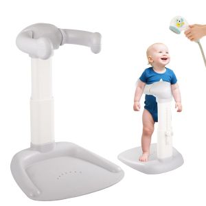 FAHKNS Baby Shower Stand Adjustable 9 Level Position Bath Shower Standing Support Anti-Slip Toddler Shower Standing Support for Infants 8-36 Months
