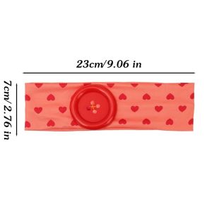 Summer Dopamine Headband / with Large Button and Polka Dots / Hawaii Fashion Elastic Hairband / Colorful Hair Accessories for Women Girls