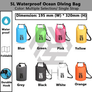 3H Beg Kering Tahan Air/Outdoor Ocean Pack Waterproof Dry Bag Bucket Backpack Swim With Double Strap