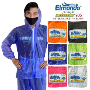 JAS HUJAN ELMONDO CERIA 935 Original - Setelan Jaket Celana Motor Dewasa Anti Rembes - All Size Ada Scotchlite