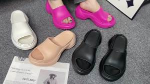 Cross-Pattern 9CM Thick-Soled Slippers For Women New Summer Outdoor Wear Eva Height-Increasing Casual Versatile And Fashionable