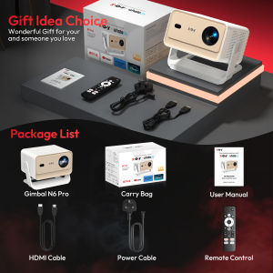 [Local delivery] XGODY Gimbal N6 Pro 1+32GB Whale OS New System Projector Free 135° Angle 1080P Full HD Support 4K Auto Focus Auto Keystone Home Projector